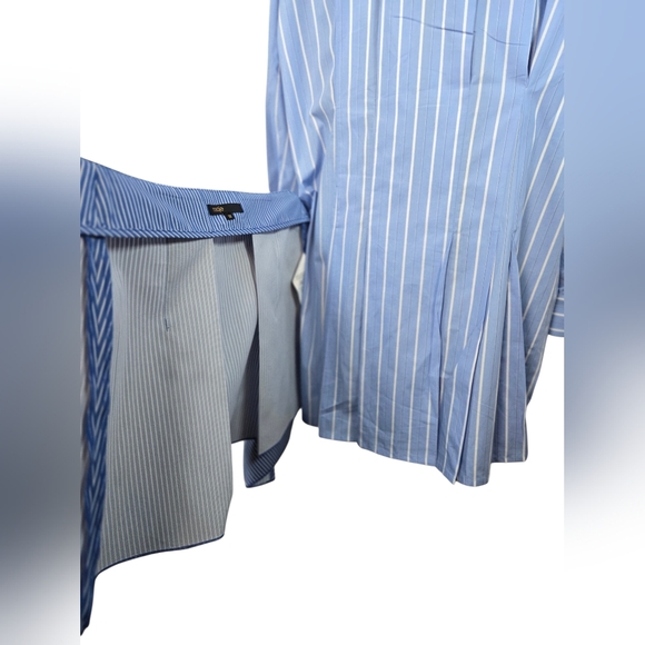 Maje 2-in-1 Striped Shirt Dress Removable Skirt Blue Size 38 US 6 NWT - Picture 12 of 17
